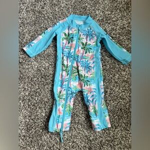 Caden Lane Long Sleeve Rash Guard Swim Romper Full Length